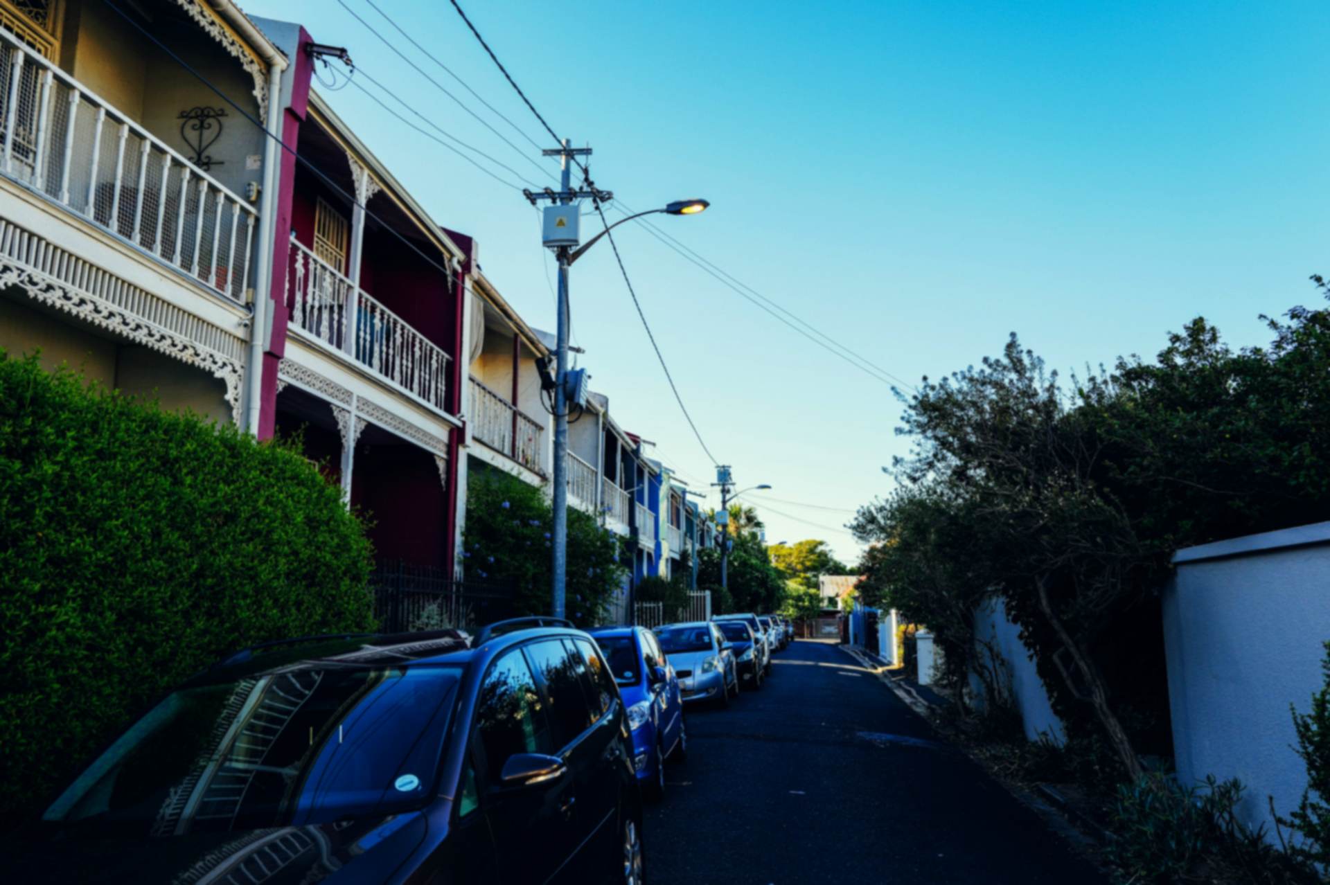 A residential street lined with character homes.