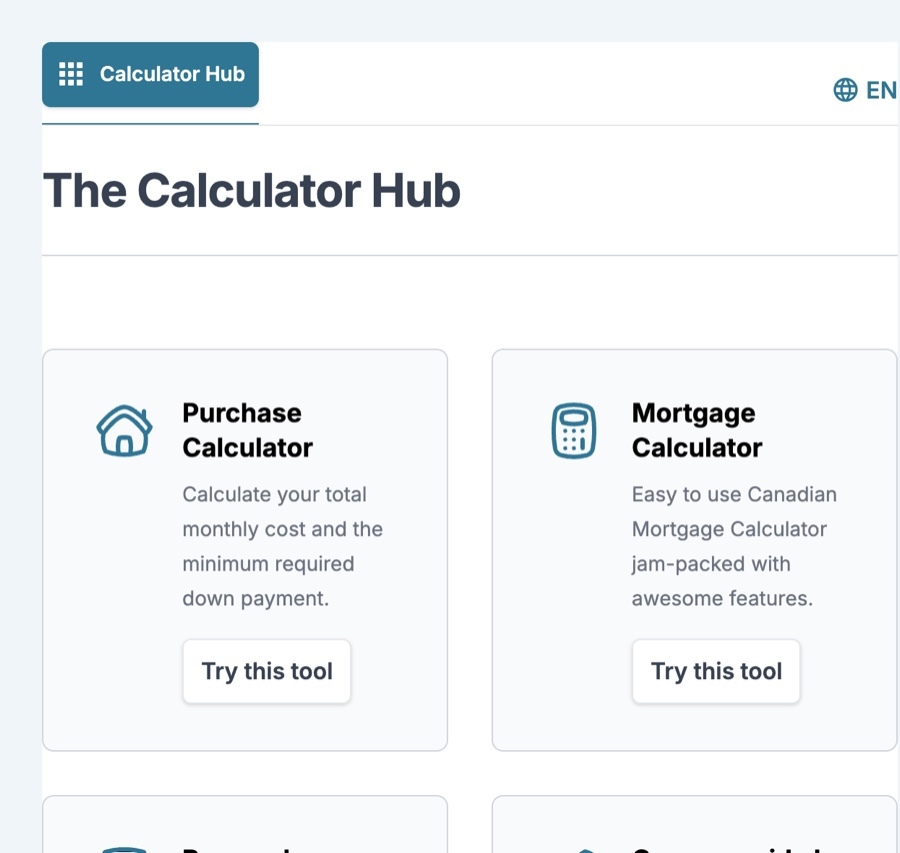Clearstone's online mortgage calculator hub